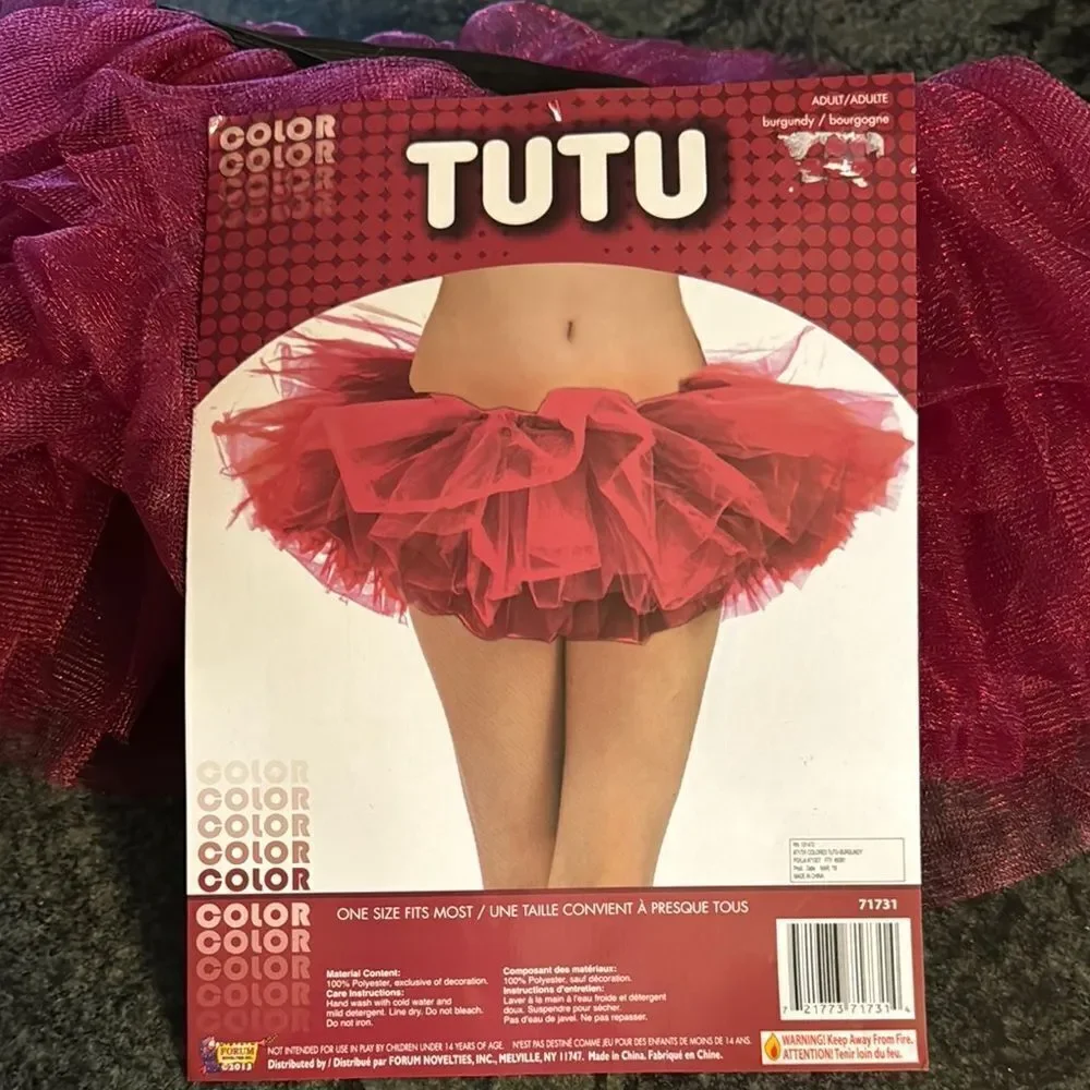 crimson  Ruffled Tutu Skirt